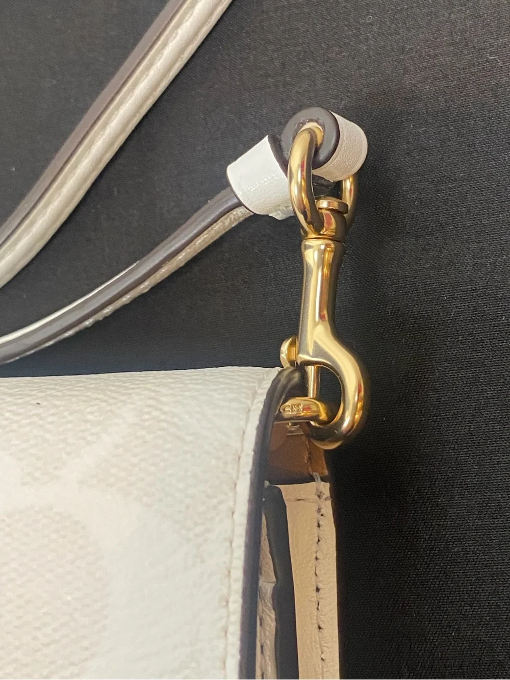 Coach Signature Crossbody Wallet with Gold Hardware Chalk Ivory Removable Strap
